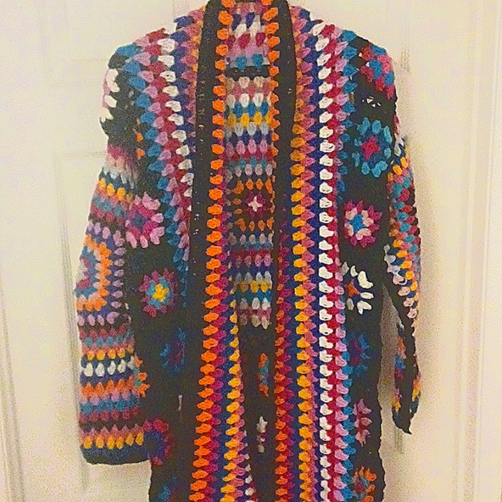 Midi Crochet Sweater Coat
